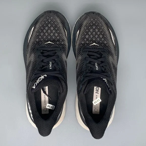 Hoka One Clifton 9 Black White Running Shoes Women’s Sz 8.5 - Picture 4 of 10